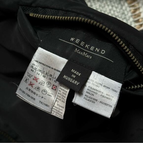 Max Mara Weekend Black Zip Up Long Reversible Puffer Coat Women’s Size US 14 - Picture 11 of 11